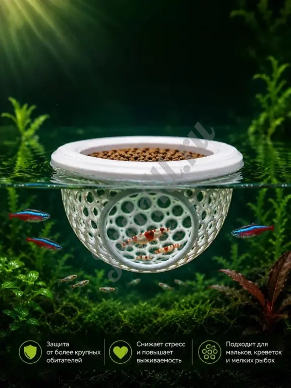 Кормушка‑убежище для аквариумных рыбок